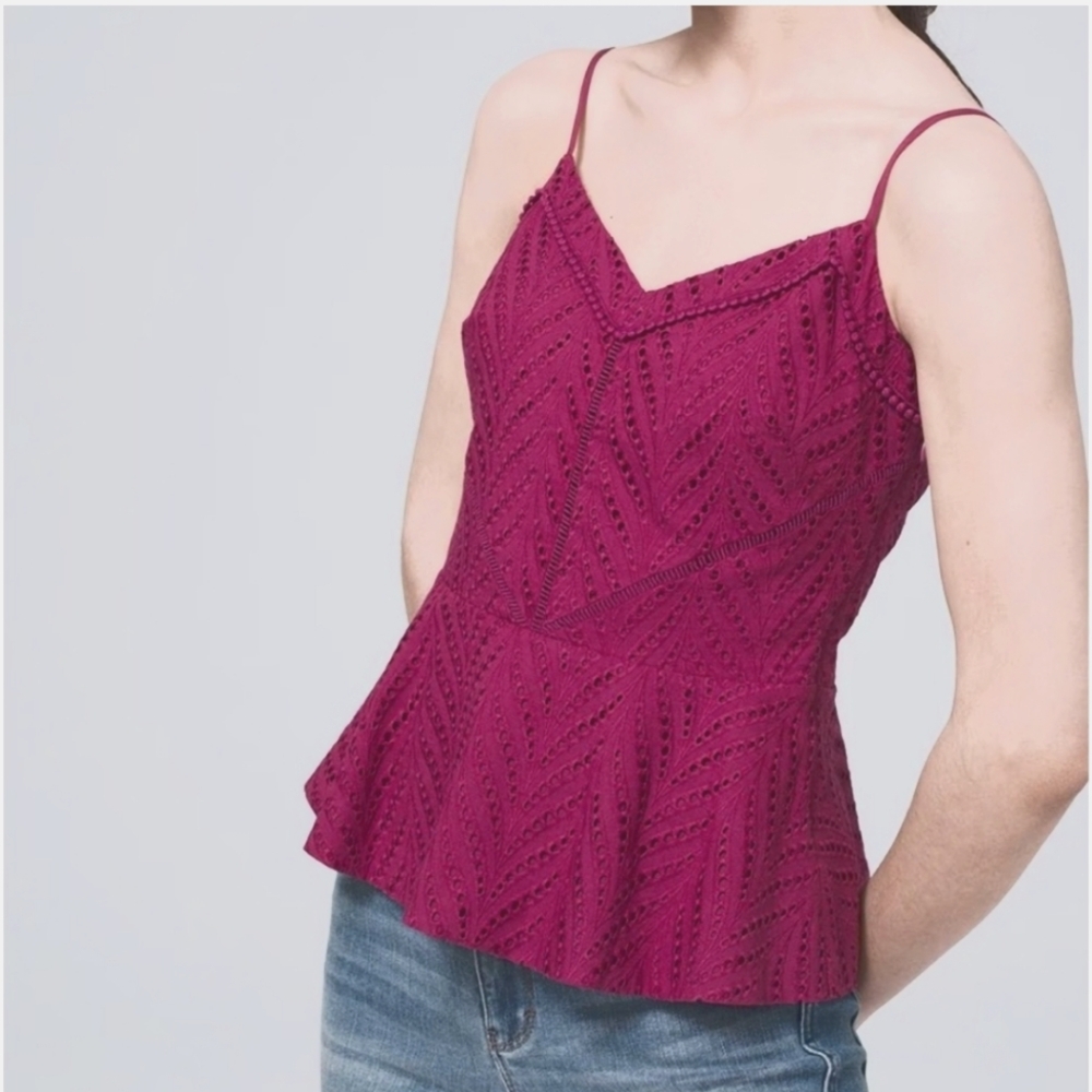 Eyelet pink cami top whbm